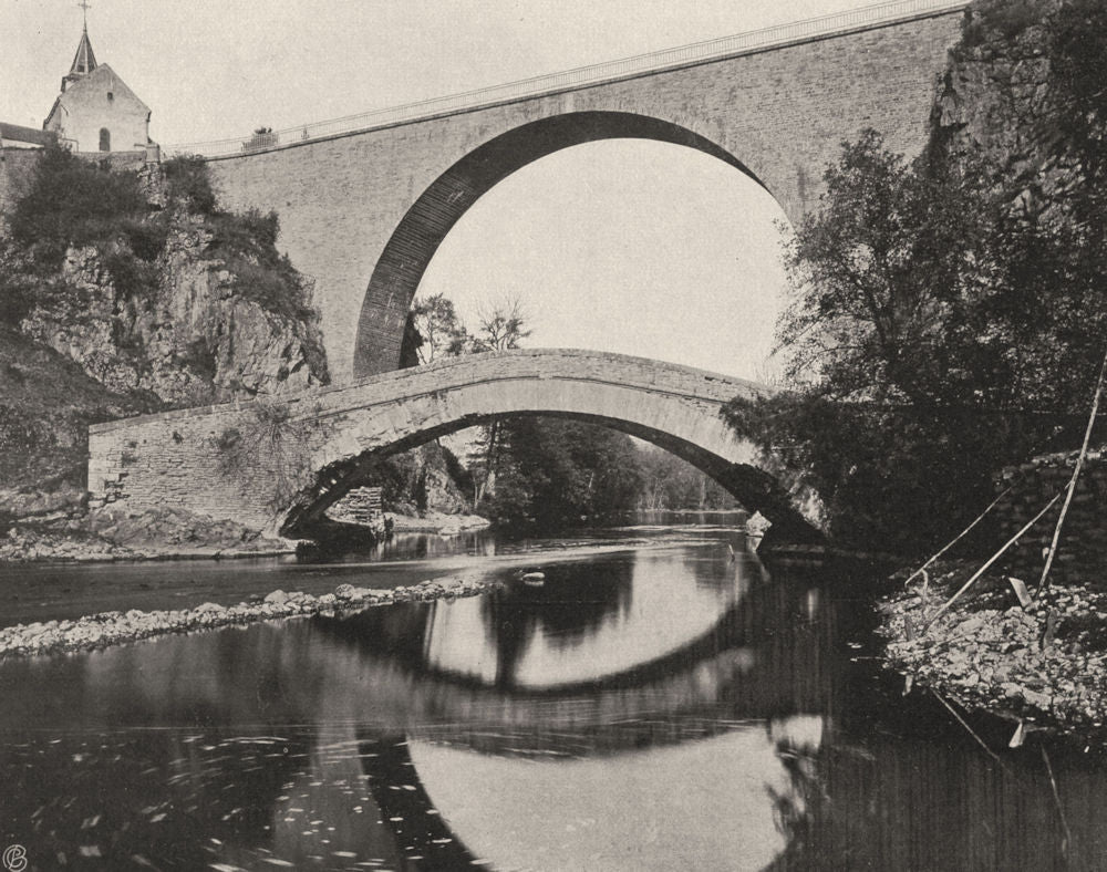YONNE. Pierre- Perthuis- Les ponts 1905 old antique vintage print picture